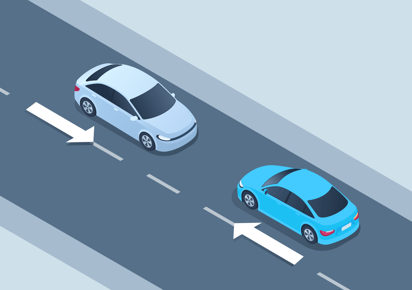 DMV Permit Car Dealing with emergencies - What should you do if a vehicle is approaching head-on in your lane? 